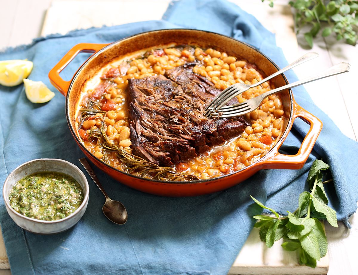 Braised Beef Brisket with Cannellini Beans