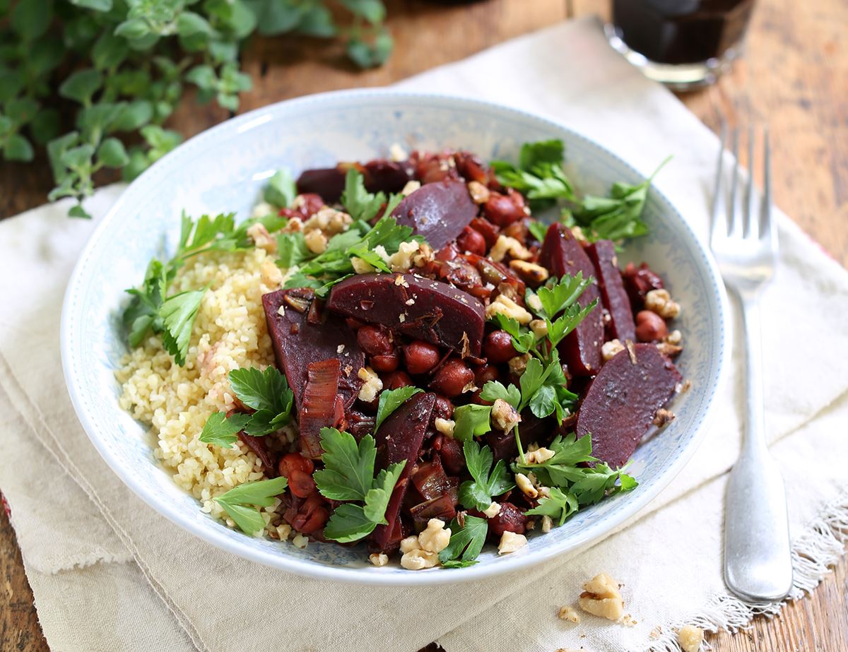 Beetroot, Chickpea & Walnut Stew