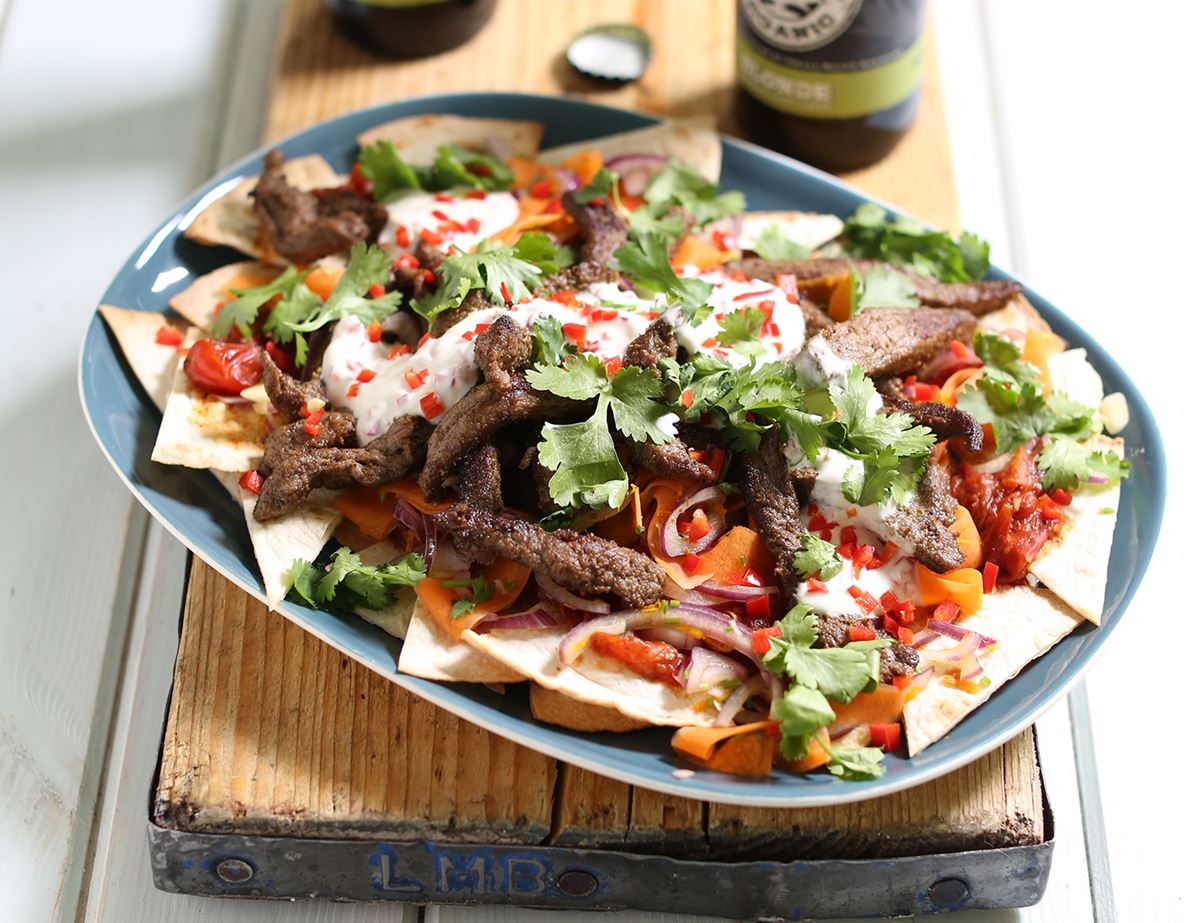 Beef Nachos with Chilli Yogurt