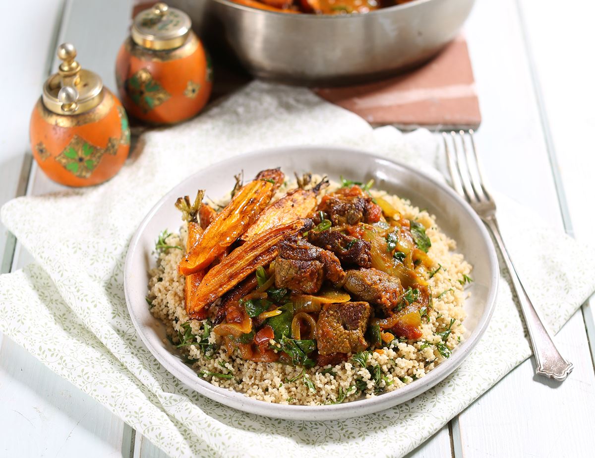 Lamb Tagine with Carrot Top Couscous