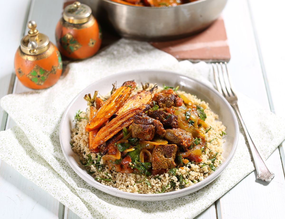 Lamb Tagine with Carrot Top Couscous