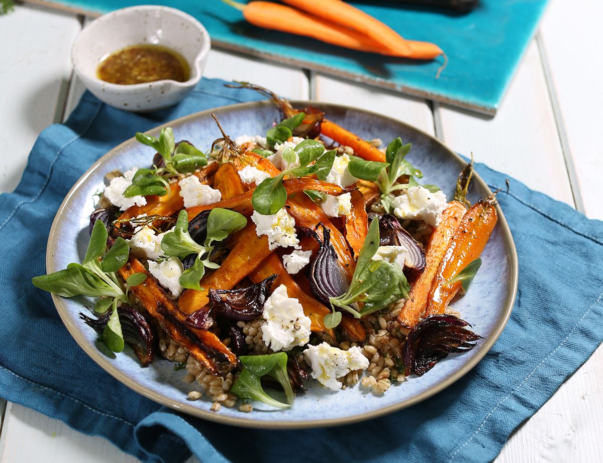 Roast Carrot, Honey & Ricotta Salad