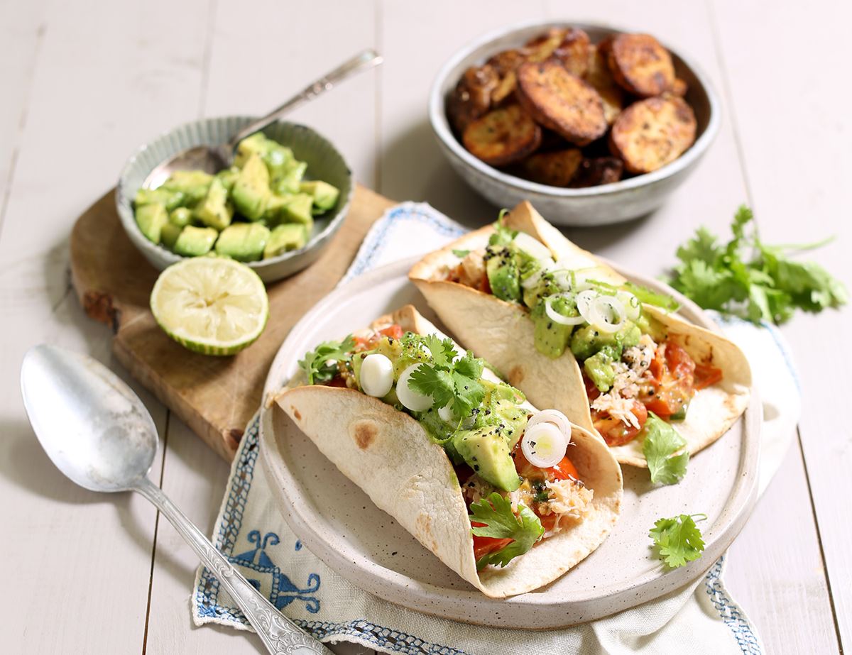 Crab, Avocado & Tomato Tacos