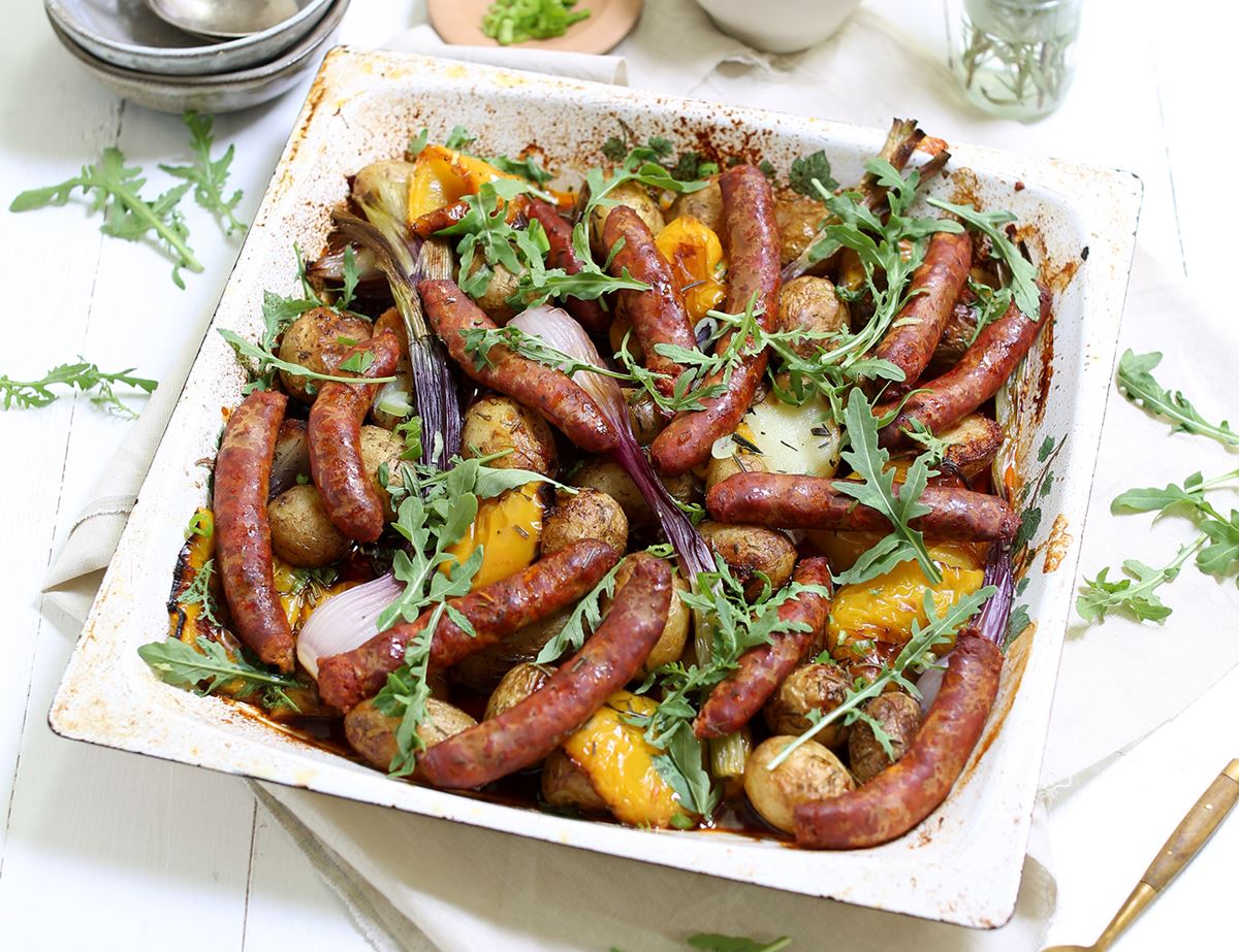 Chorizo Tin Roast with Potatoes & Peppers