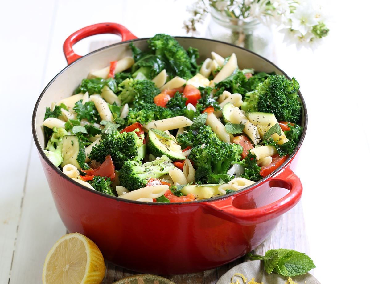 Penne with Broccoli, Chilli & Mint