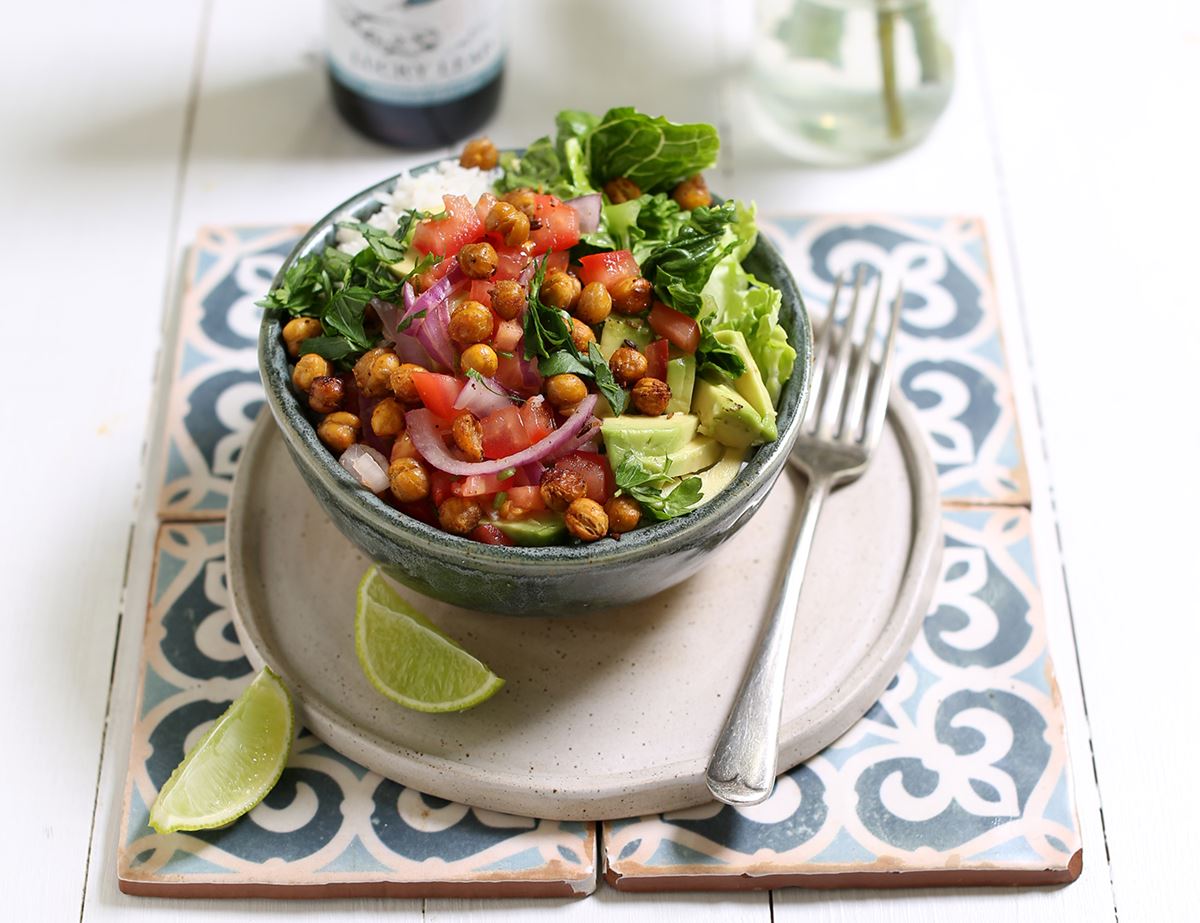 Chickpea & Avocado Fajita Rice Bowls