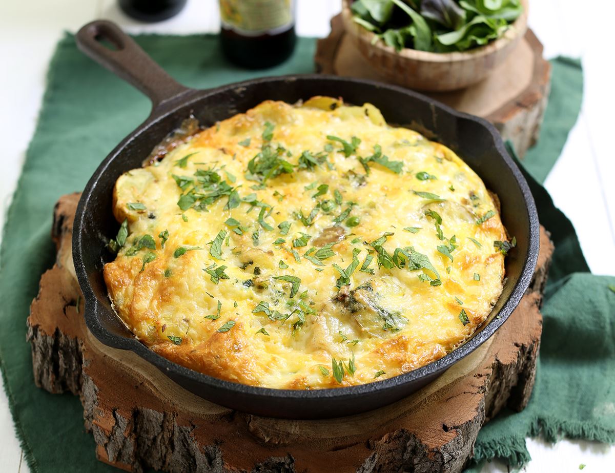 Pea, Potato & Cheddar Frittata