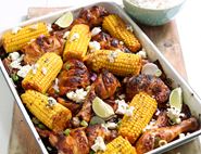 One Pan Chicken, Feta & Sweetcorn Tin Roast