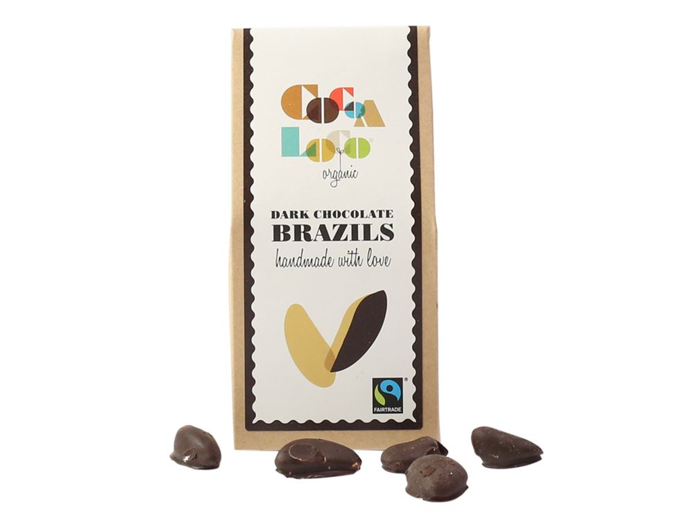 Dark Chocolate Brazil Nuts, Organic, Fairtrade, Cocoa Loco (100g)