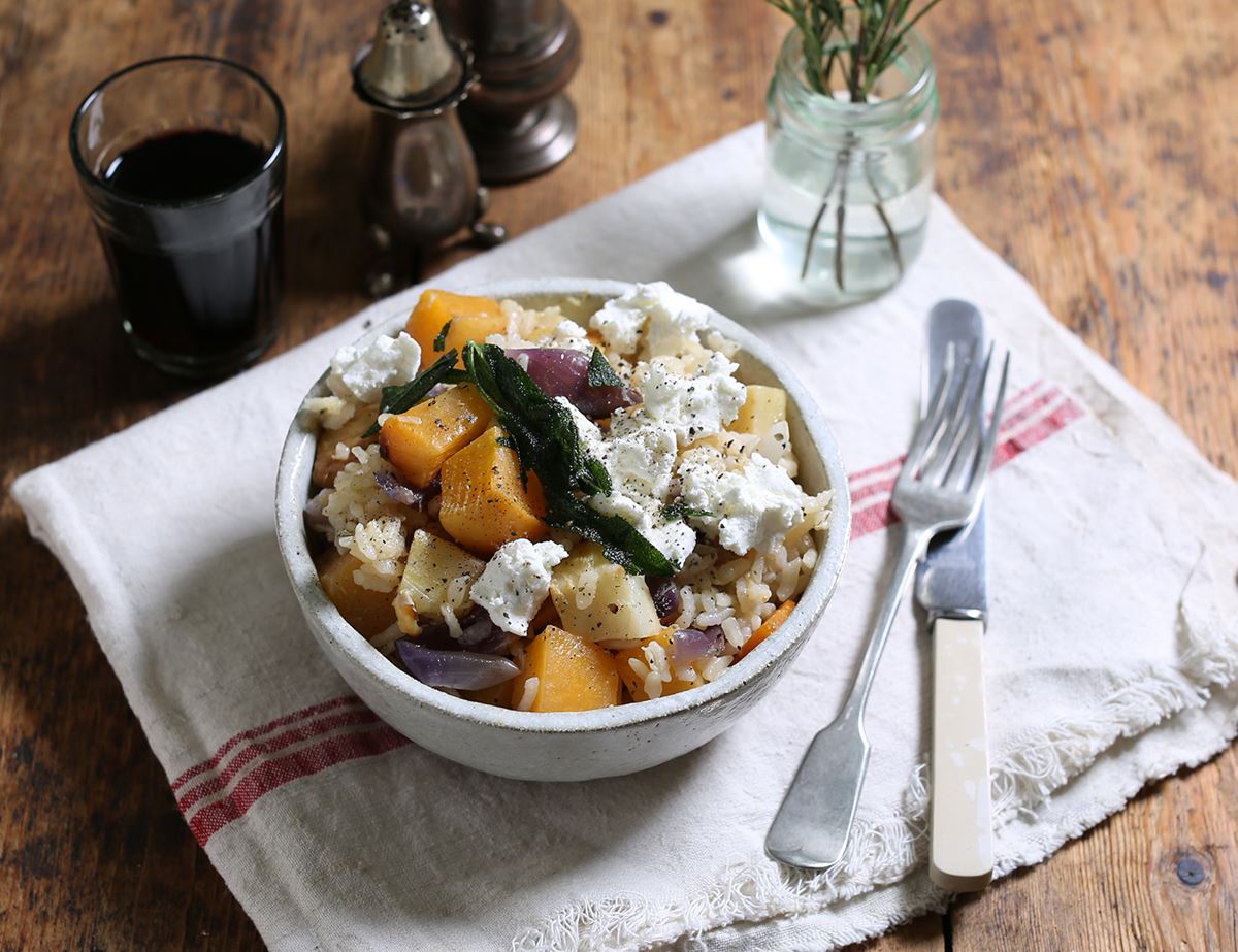 Roast Roots & Goat's Cheese Risotto