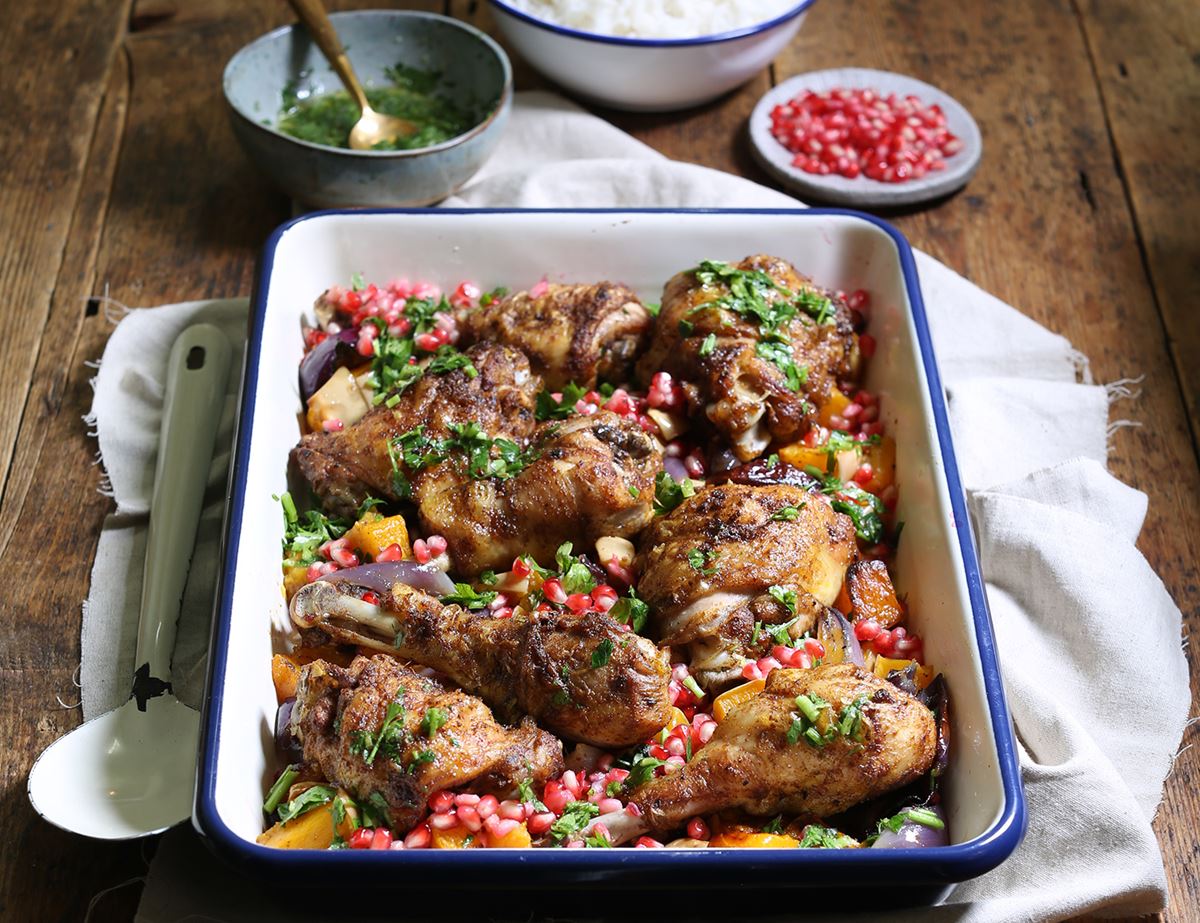 Moroccan Spiced Chicken & Butternut Squash with Rice