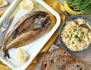 Grilled Kipper with Creamy Scrambled Eggs