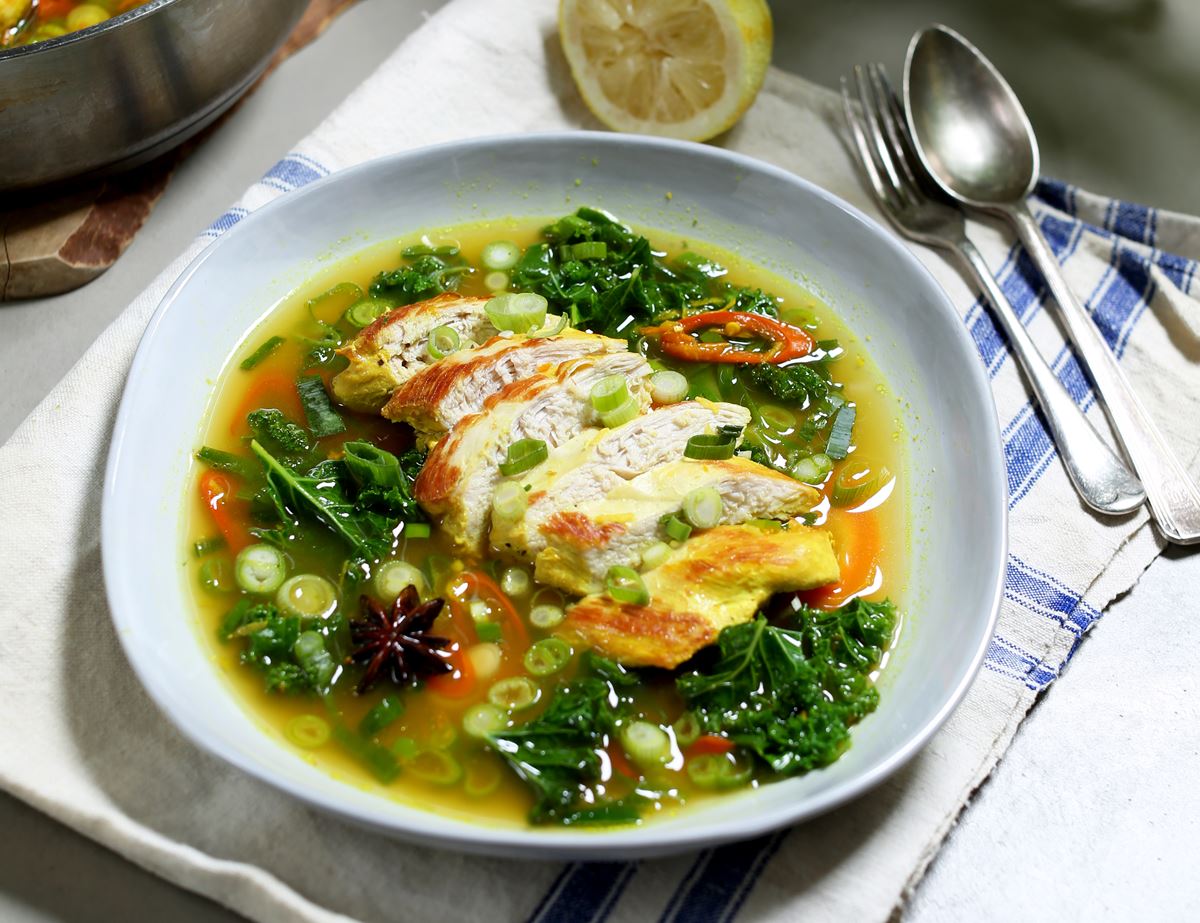 Turmeric & Ginger Poached Chicken Breasts