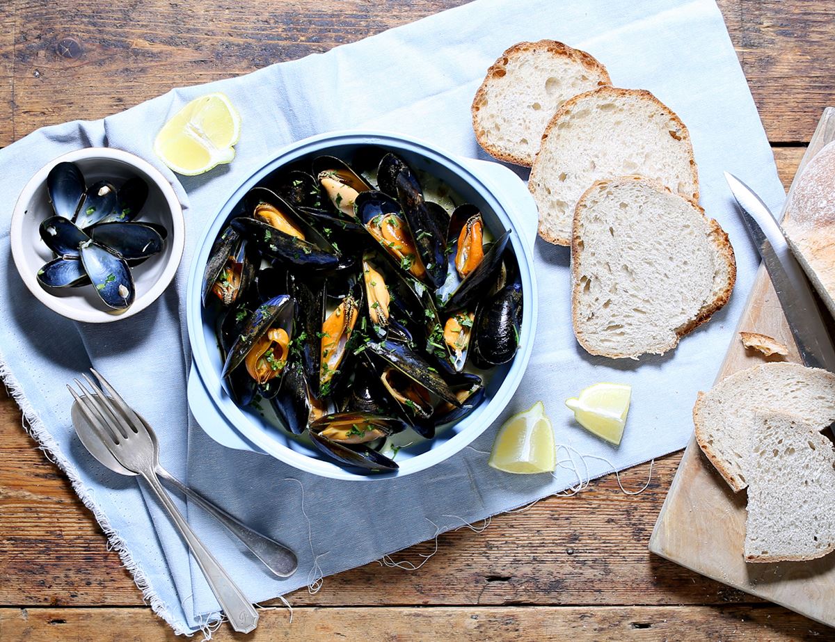 Creamy Mussels with Cider & Chervil