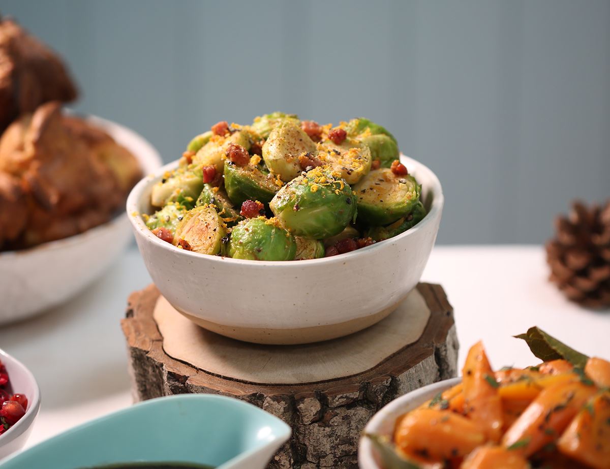 Brussels Sprouts with Pancetta & Clementine Butter