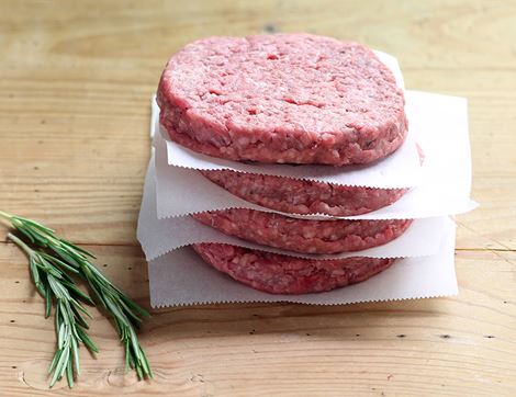 Beefburgers, Organic, Abel & Cole (460g, pack of 4)