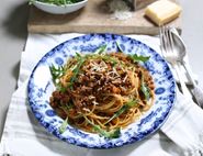 Veal Spaghetti Bolognese with Parmesan Cheese