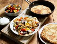 Med Veg & Goat's Cheese Stuffed Pancakes