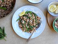 Buttery Spelt Pasta with Anchovies & Asparagus