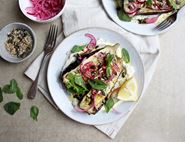 Barbecued Aubergines with Labneh