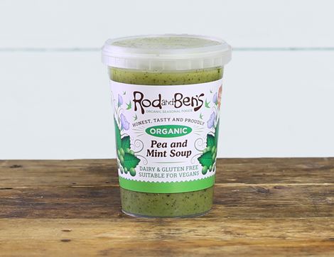organic pea & mint soup rod & ben's