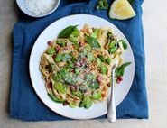 Tagliatelle with Broad Beans, Pancetta & Mint