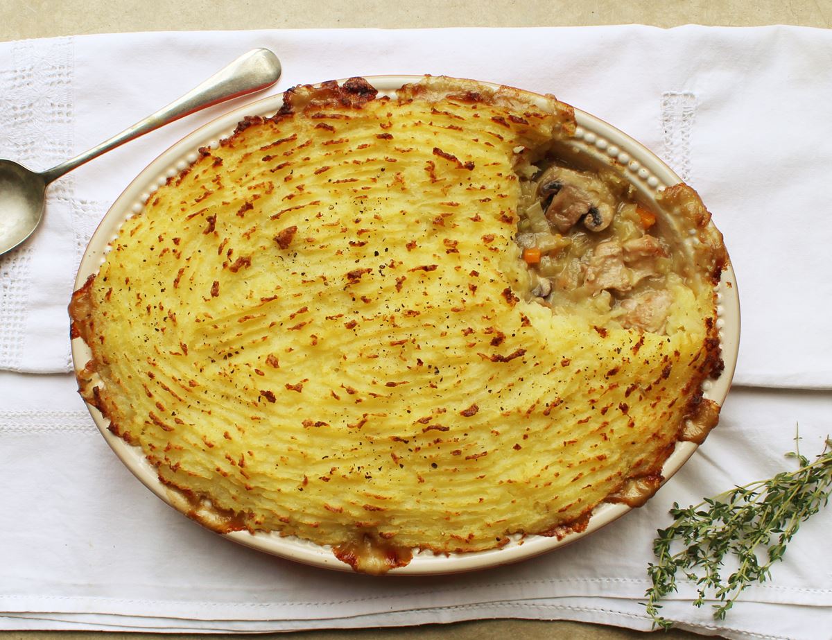 Cosy Chicken Pie with Potato & Celeriac Mash