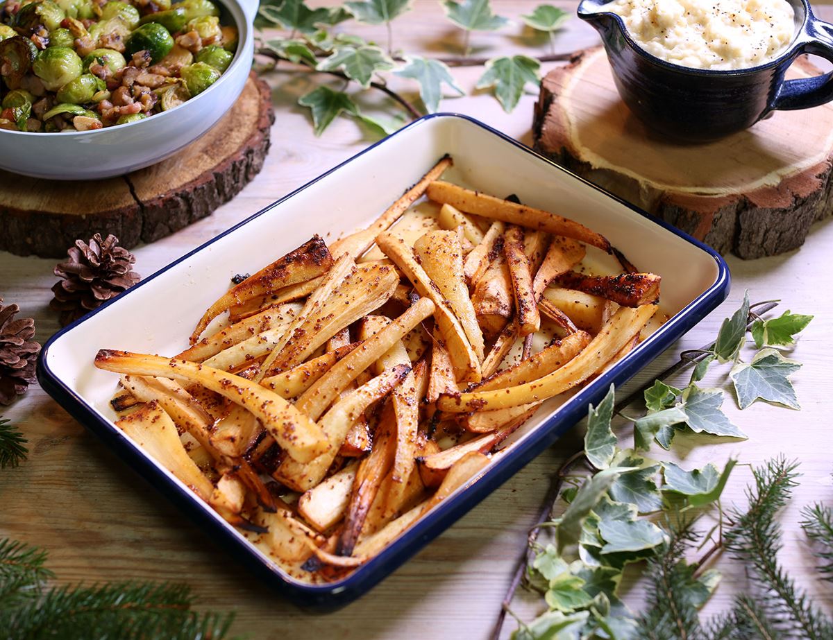 Paul's Sticky Honey & Mustard Parsnips