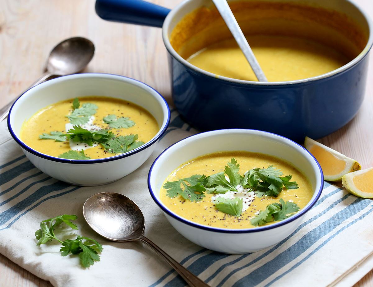 Red Lentil & Coconut Soup with Ginger & Turmeric