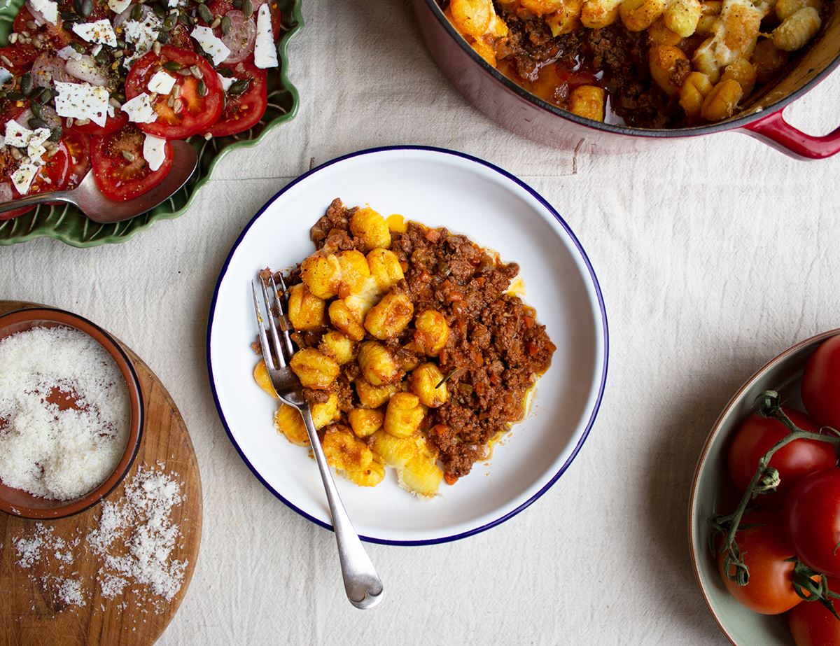 Gnocchi-Topped Beef Pie