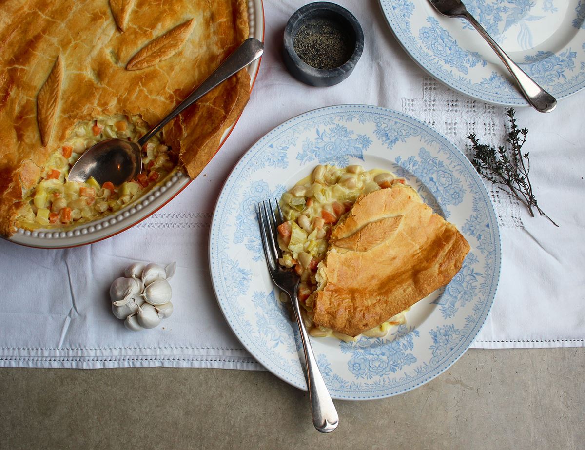 Creamy Leek & Cannellini Bean Pie