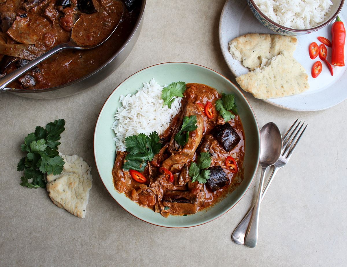 Banana Blossom & Aubergine Curry