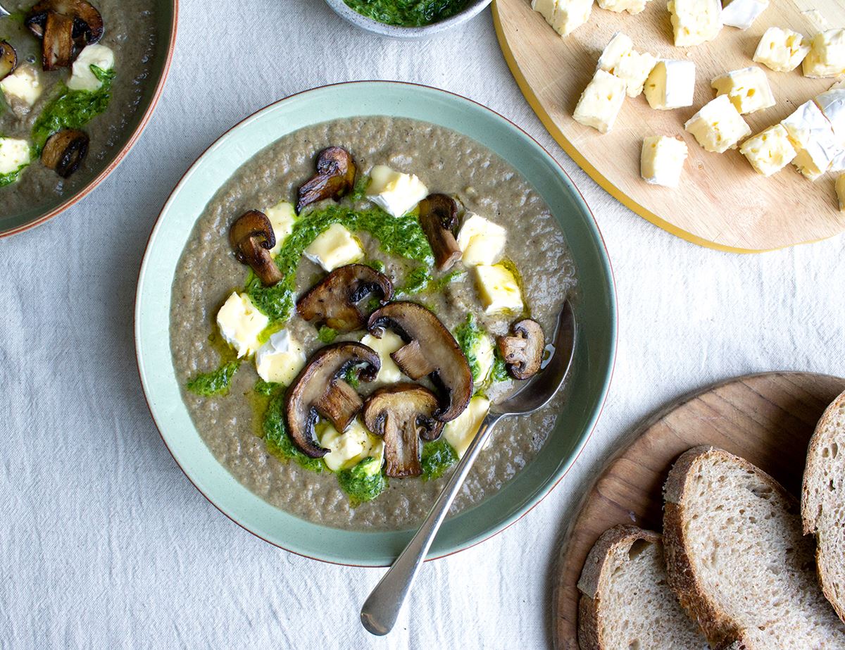 Mushroom, Brie & Wild Garlic Soup