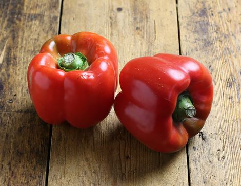 organic red peppers 2 pieces