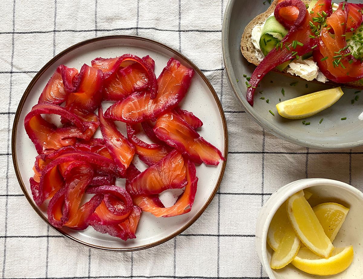 Gin & Beetroot Cured Salmon