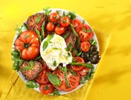 Tomato, Asparagus & Burrata Salad