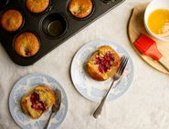 Warm Almond, Raspberry & Honey Cakes