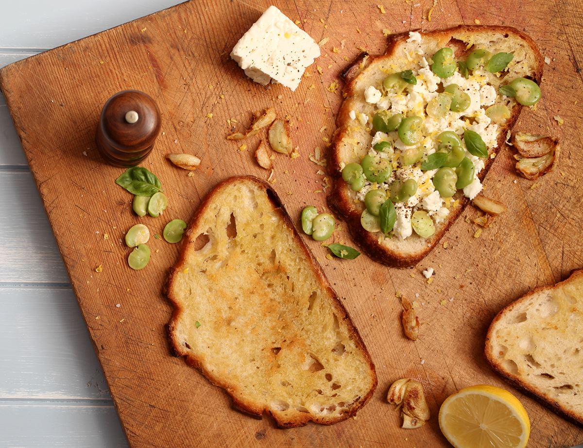 Broad Bean & Feta Bruschetta