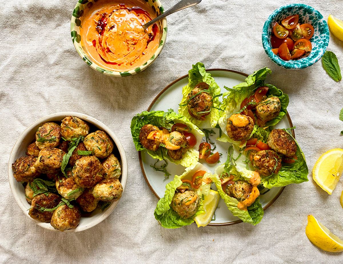 Chicken, Halloumi & Mint Meatballs