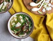 Miso Soup with Tofu & Oyster Mushrooms