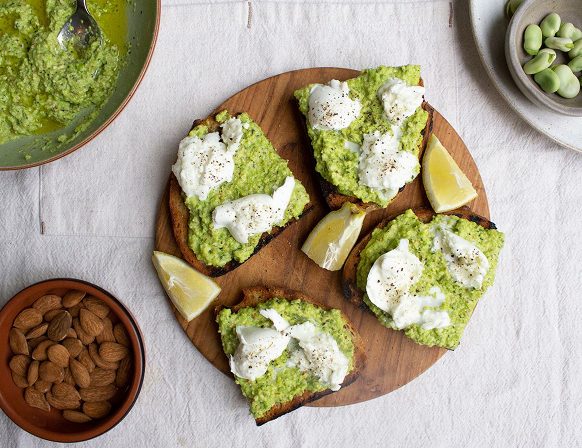 Broad Bean & Mint Bruschette