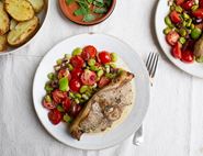 Barnsley Chops with Tomatoes & Broad Beans