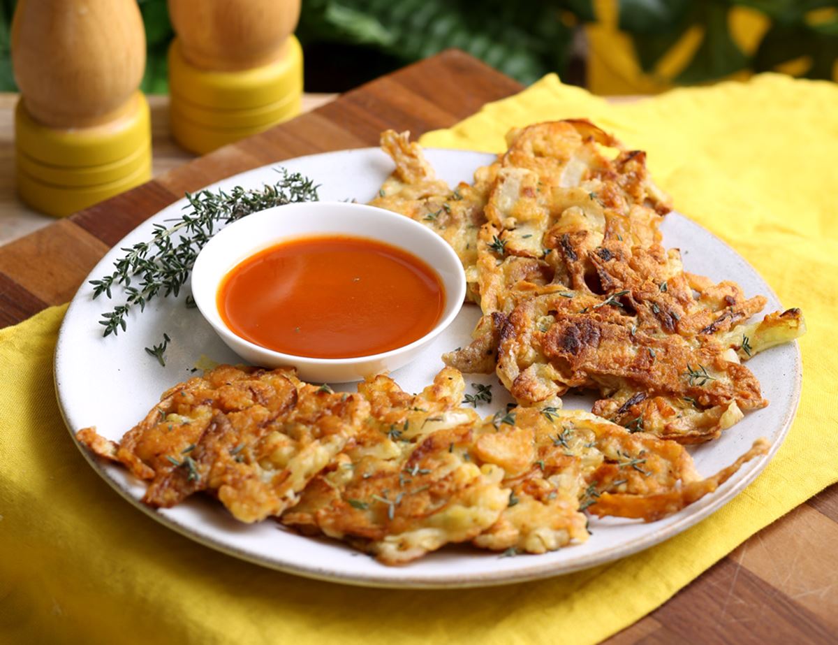 Cheesey Veggie Peel Fritters