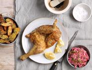 Roast Half Chicken with Fennel, Carrot & Beetroot Slaw