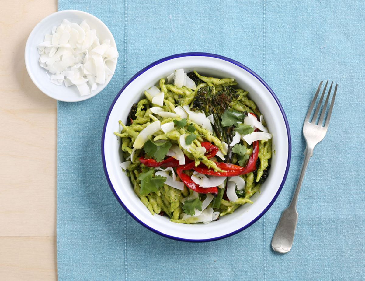 Fresh Trofie with Coriander & Cashew Pesto