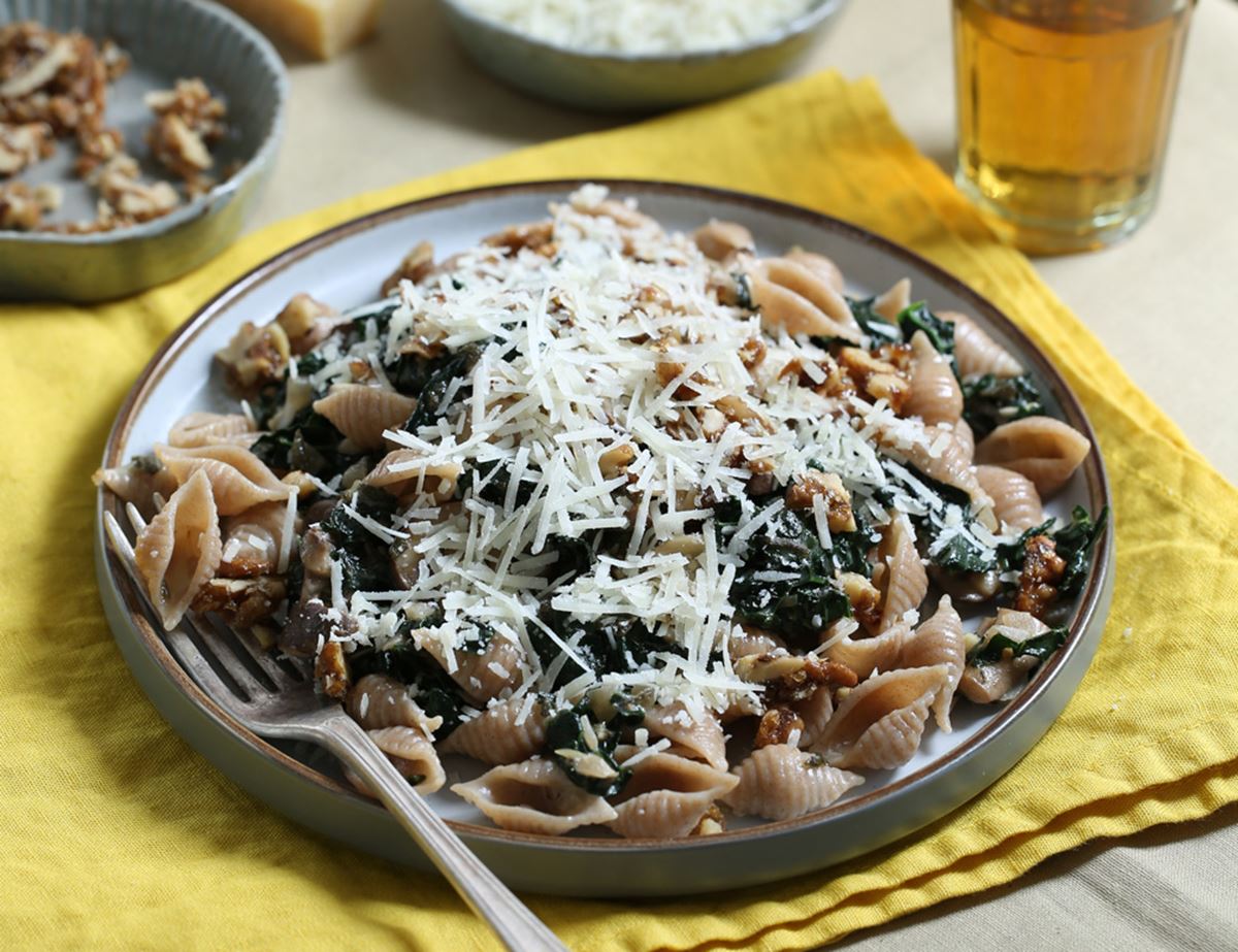 Spelt Pasta with Stilton & Cider Sauce