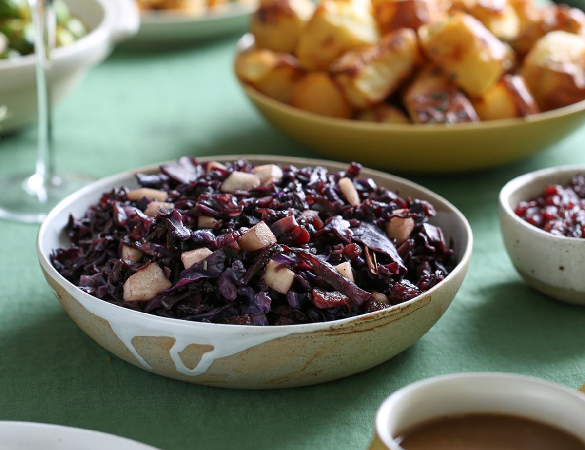 Braised Red Cabbage with Honey & Pears