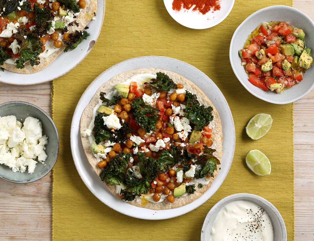 Avocado, Feta & Crispy Kale Tostadas