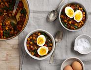 Chickpea Curry with Jammy Eggs