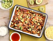 Cheesy Nacho Wedges with Black Bean Salsa